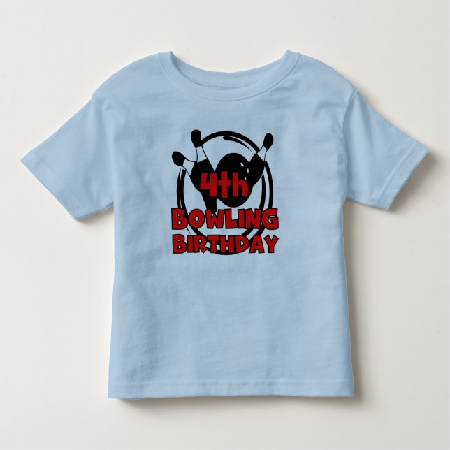 Camiseta Infantil 4o Aniversário da boliche (Frente)