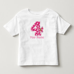 Camiseta Infantil 4o As meninas da borboleta do aniversário