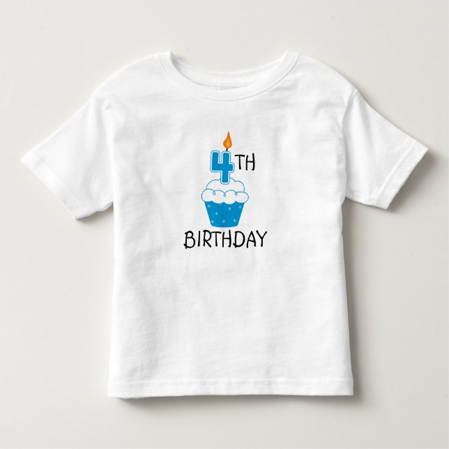 Camiseta Infantil 4o O aniversário caçoa o t-shirt (Frente)