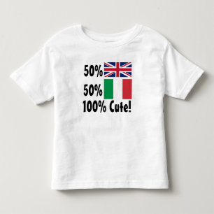 Camiseta Infantil 50% de britânicos 50% italianos 100% em grão