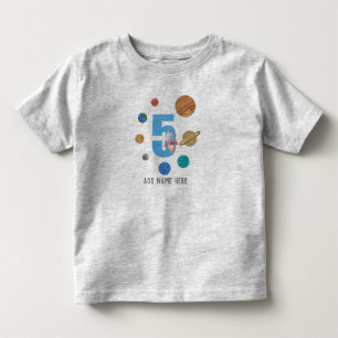 Camiseta Infantil 5 Aniversário do Sistema Solar Planeta