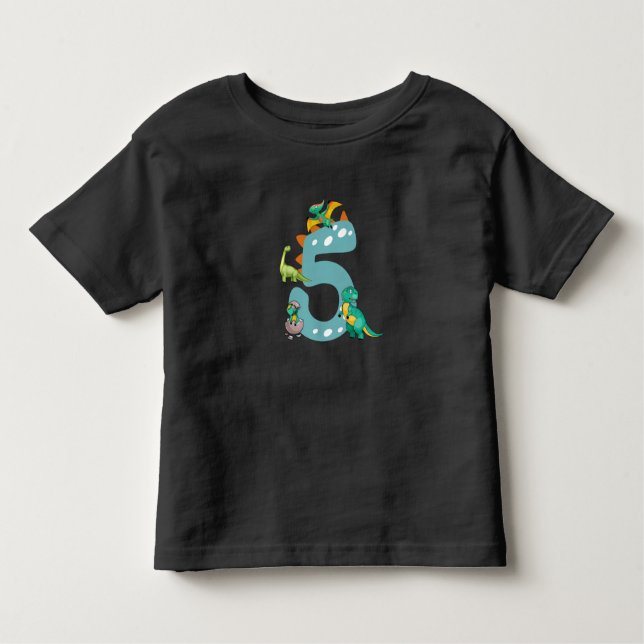 Camiseta Infantil 5 Dinosaur Trex Dino 5 anos (Frente)