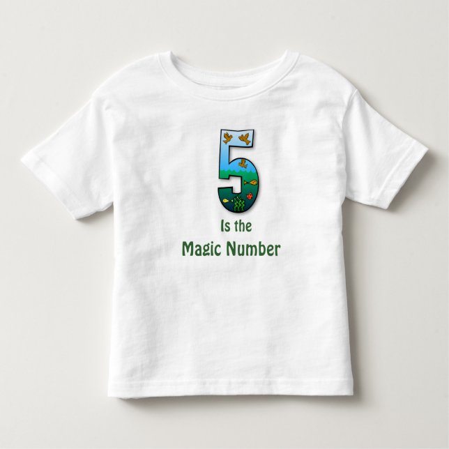 Camiseta Infantil 5 são o t-shirt das crianças do número mágico (Frente)