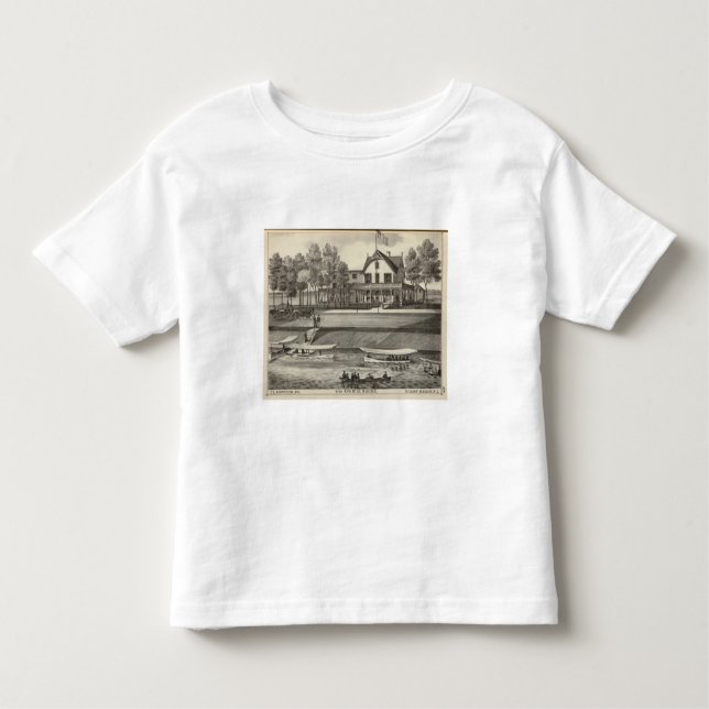 Camiseta Infantil 5o Casa da avenida, praia do oceano, NJ (Frente)