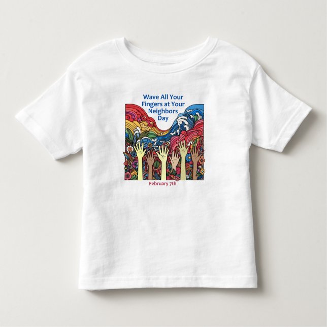 Camiseta Infantil 7 Feb - Acenda todos os dedos/vizinho (Frente)