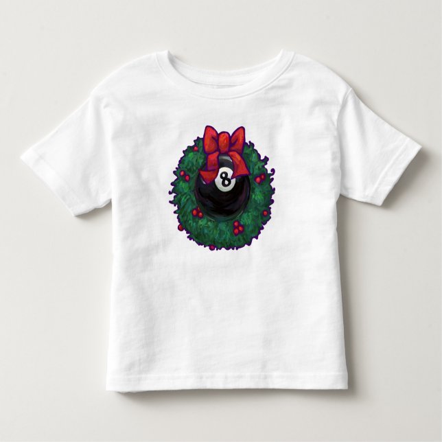 Camiseta Infantil 8 Ball Christmas Wheath Red (Frente)