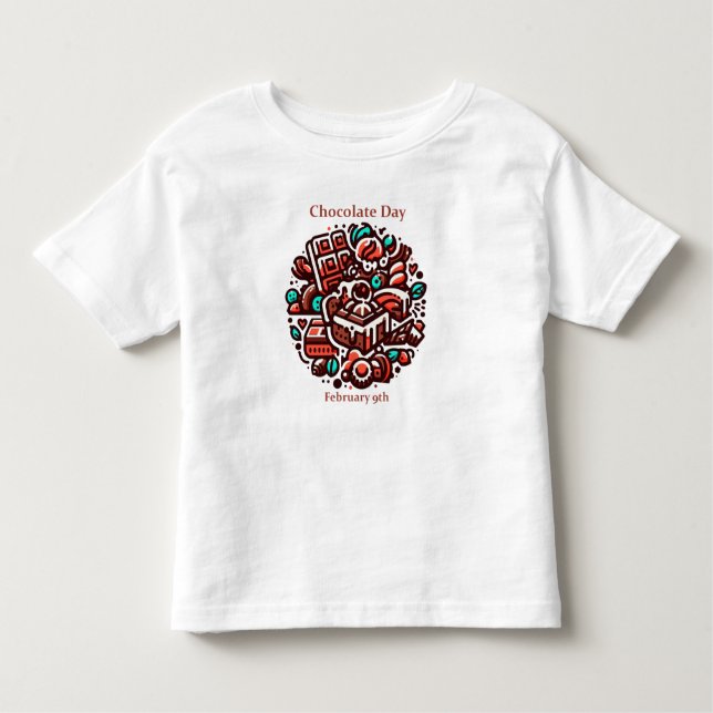 Camiseta Infantil 9 de fevereiro - Dia do Chocolate (Frente)