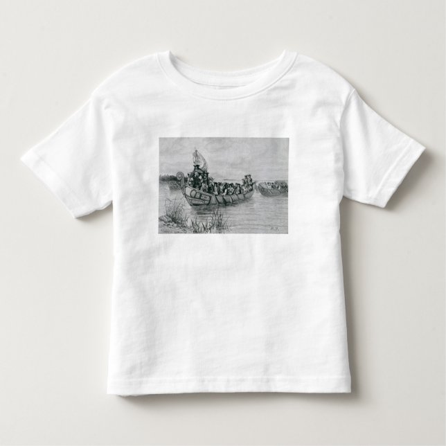 Camiseta Infantil A aterragem do cadillac (Frente)