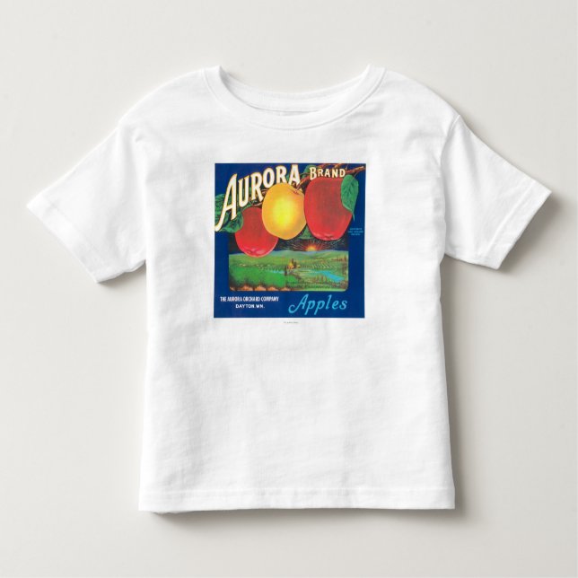 Camiseta Infantil A Aurora Apple etiqueta (azul) - Dayton, WA (Frente)