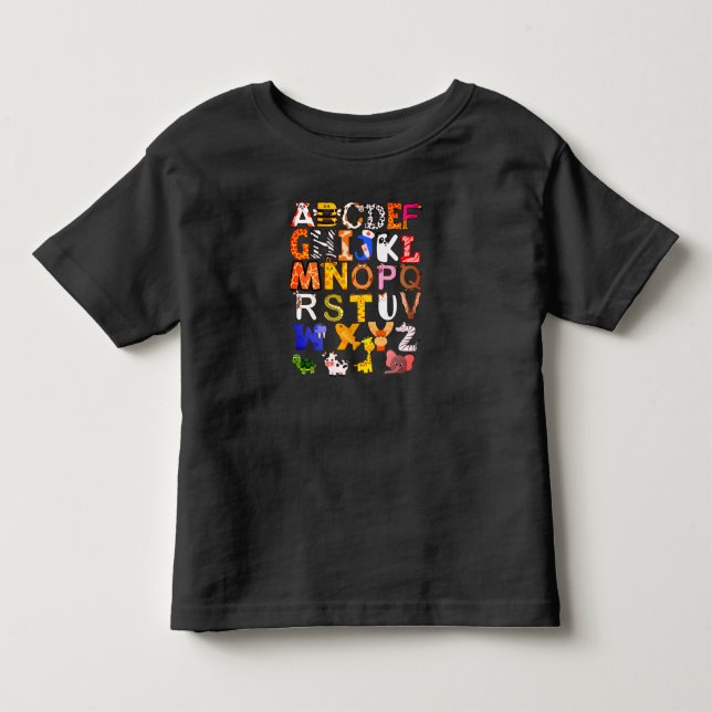 Camiseta Infantil A B C's Animal Letters (Frente)