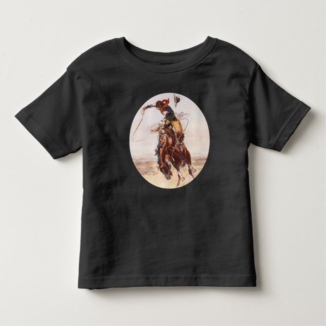 Camiseta Infantil "A Bad Hoss", Bucking Bronco (Frente)