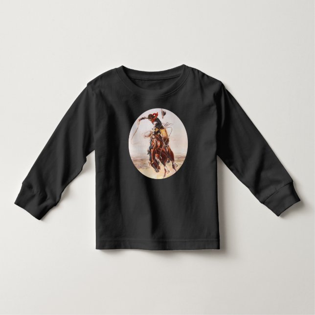 Camiseta Infantil "A Bad Hoss", Bucking Bronco (Frente)