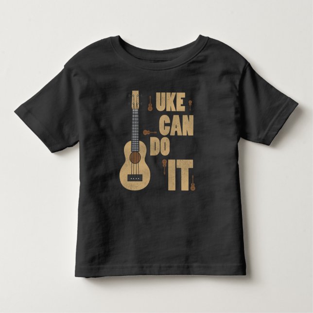 Camiseta Infantil A chalaça Uke de Ukelele pode fazê-lo Hawaiian (Frente)