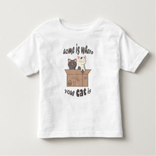 Camiseta Infantil A citação engraçada de Home é onde seu gato está