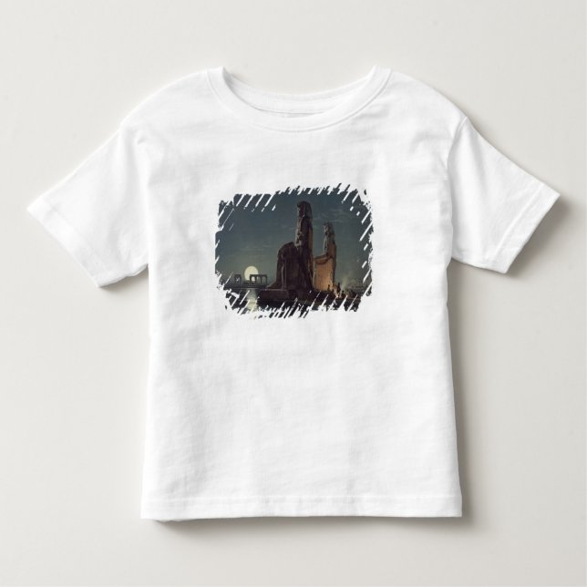 Camiseta Infantil A Colose de Memnon, Tebas, um dos 24 ilustrados (Frente)