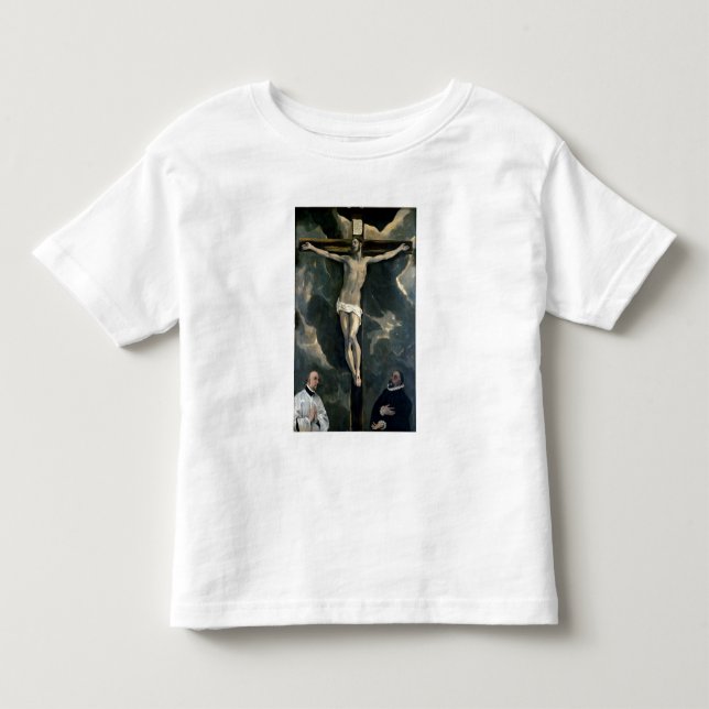 Camiseta Infantil A crucificação com dois doadores, c.1580 (óleo no (Frente)