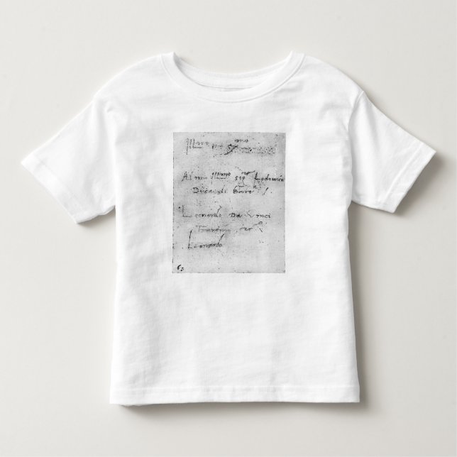 Camiseta Infantil A escrita de Leonardo da Vinci (Frente)