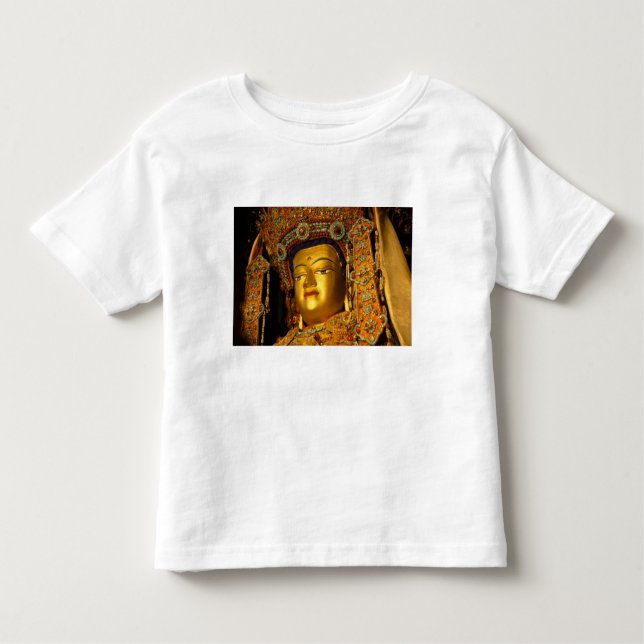 Camiseta Infantil A estátua de Jowo Buddha dourada, o Templo Jokhang (Frente)