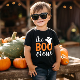 Camiseta Infantil A Família Boo Crew Orange Halloween Combina