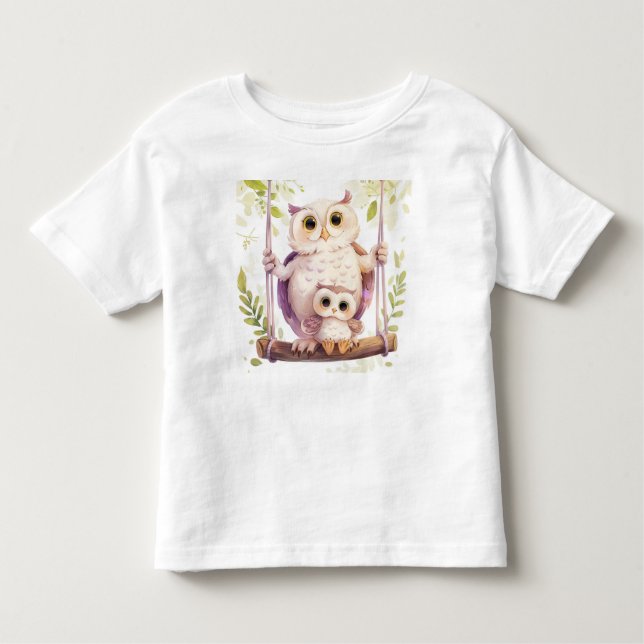 Camiseta Infantil A família das corujas. (Frente)