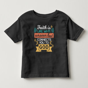 Camiseta Infantil A Fé é Como WiFi Citação Divertida Arte Cristã