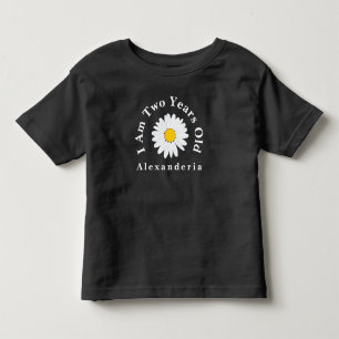 Camiseta Infantil A flor bonito da margarida branca adiciona o nome,
