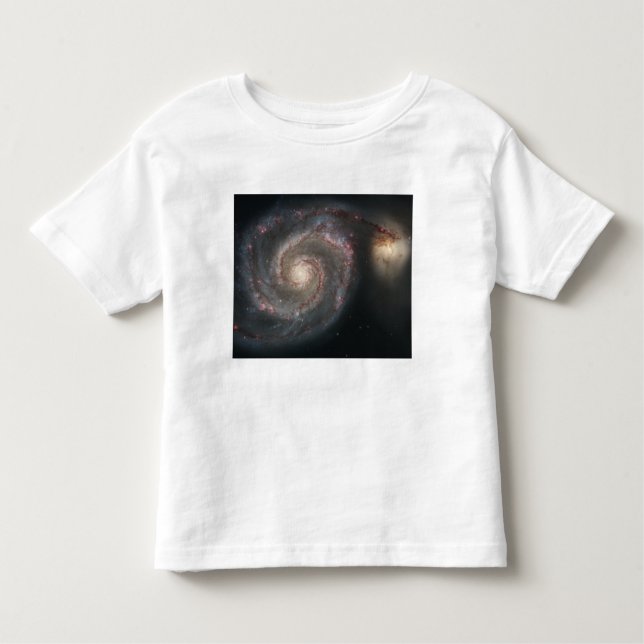 Camiseta Infantil A galáxia redemoinho (M51) e a galáxia companheira (Frente)