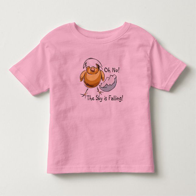 Camiseta Infantil A galinha preciosa pouco o céu é design de queda (Frente)