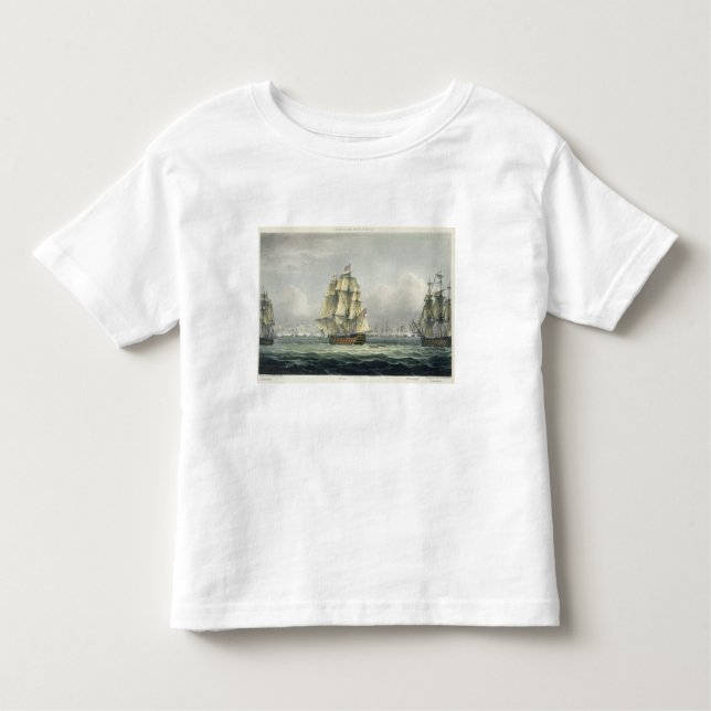 Camiseta Infantil A HMS Victory que navega para a linha francesa (Frente)