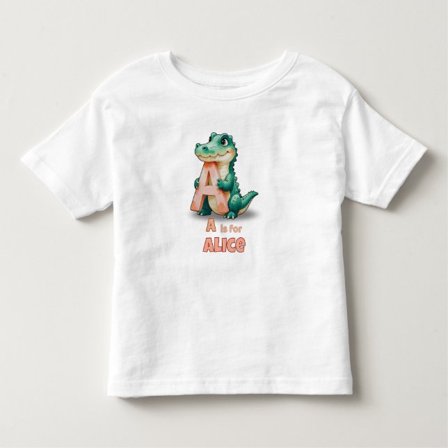 Camiseta Infantil A is for Alice– Personalized Toddler T-Shirt  (Frente)