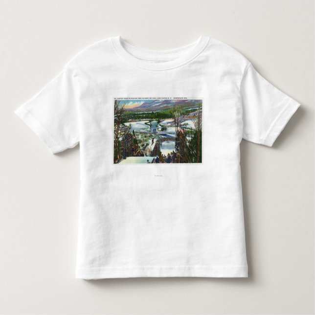 Camiseta Infantil A ligação em ponte de esqui descola do monte (Frente)