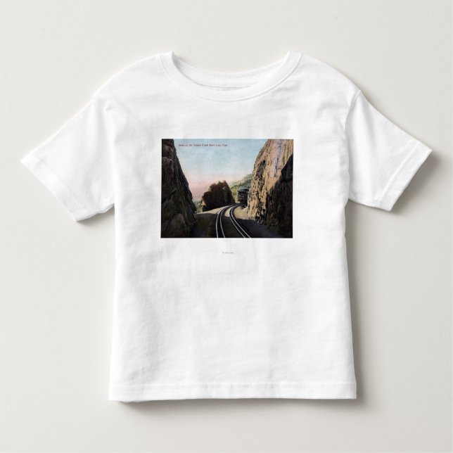 Camiseta Infantil A linha curta carro de estrada de ferro (Frente)