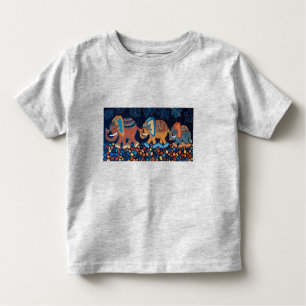 Camiseta Infantil A linha de Conga do elefante caçoa o t-shirt