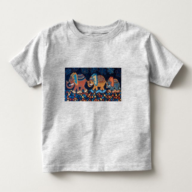 Camiseta Infantil A linha de Conga do elefante caçoa o t-shirt (Frente)