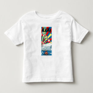 Camiseta Infantil A linha poster de Alaska do navio a vapor
