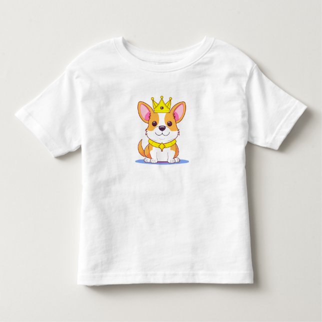 Camiseta Infantil A little cute Corgi (Frente)