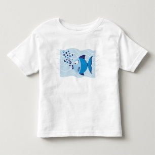 Camiseta Infantil A luz azul da composição dos peixes caçoa o