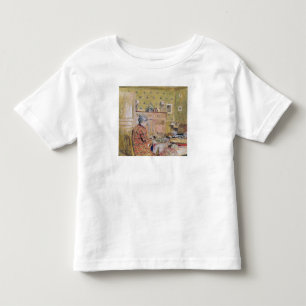 Camiseta Infantil A mãe do artista que toma o pequeno almoço,