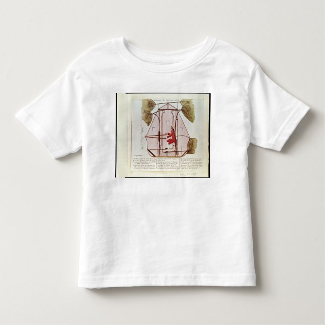 Camiseta Infantil A máquina de vôo de Jean Pierre Blanchard (Frente)