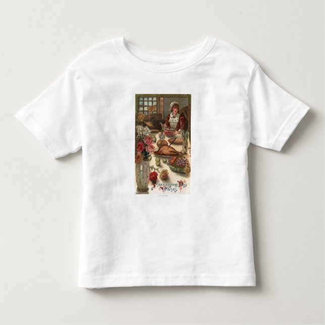 Camiseta Infantil A Mesa de uma mulher peregrina (Frente)