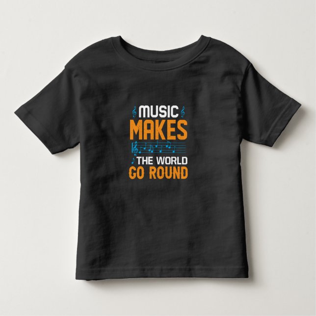 Camiseta Infantil A Música Faz O Mundo Envolver (Frente)