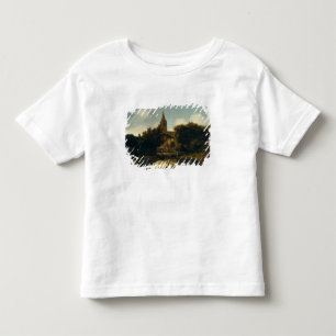 Camiseta Infantil A paisagem arborizada com figuras aproxima uma