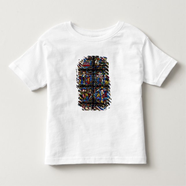 Camiseta Infantil A paixão, janela de lanceta na fachada ocidental, (Frente)