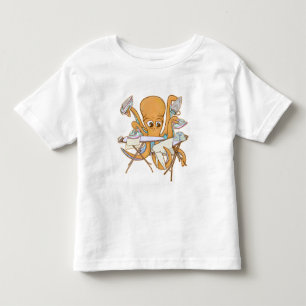 Camiseta Infantil A passar o polvo, sobrecarregada por tarefas.