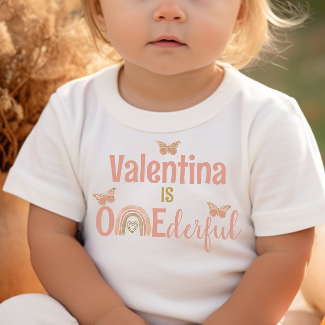 Camiseta Infantil A Primeira Festa de aniversário da Boho da Garota  (Criador carregado)