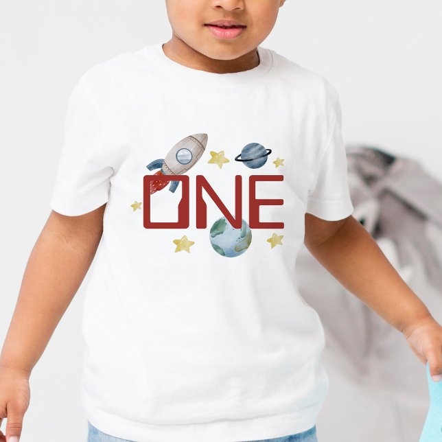 Camiseta Infantil A Primeira Viagem Do primeiro aniversario Espacial (Space Birthday Tshirt)