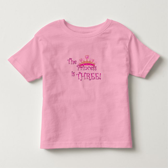 Camiseta Infantil A princesa é 3 (Frente)