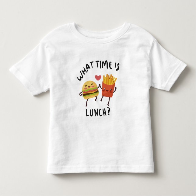Camiseta Infantil A que horas é o almoço (Frente)