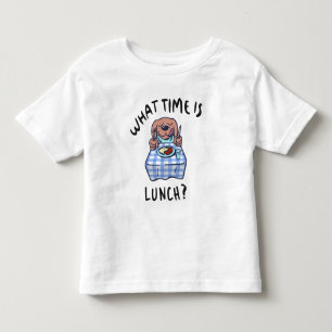 Camiseta Infantil A que horas é o almoço