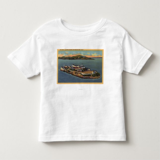 Camiseta Infantil "A rocha," vista da ilha de Alcatraz (Frente)